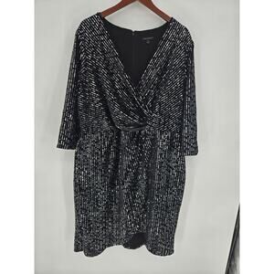 Lane Bryant Black and Silver Sequin Midi Dress